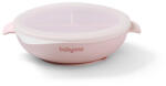 Babyono osztott babatányér tapadó aljjal és fedéllel - pink 1661/02