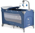Cangaroo Once Upon3 két szintes utazóágy zenélő játékkal, pelenkázós - farmer kék