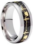 HARAHU Пръстен EKG - Сребърен / Черен / 52mm KP31780