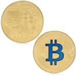 HARAHU Монета Bitcoin - Златна / Синя KP5731