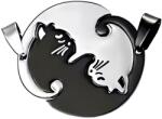 HARAHU Висулка на верижка Double Cat - Кръг / Черен KP34541