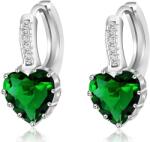 HARAHU Обеци Silver Heart - Зелени KP21152