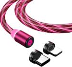 HARAHU Магнитен заряден кабел с led подсветка и 2 конектора - Червен kp37369 (37369)
