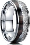 HARAHU Пръстен Arrow - Сребърен / Кафяв / 57mm KP32498