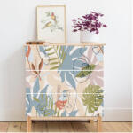 Eosette Autocolante pentru mobila - Frunze Tropicale si Siluete- 20x80 cm x 3 bucati