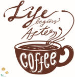Eosette Autocolant bucatarie - Life begins after coffee - 60x60 cm