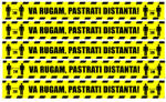 Eosette Stickere Podea - Preventie COVID - Pastrati Distanta - Set 5 BUC - 94x10 cm - eosette - 99,00 RON