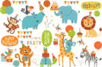 Eosette Sticker Animale la Petrecere - 60x90 cm