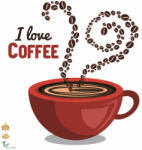 Eosette Autocolant perete - I love coffee - 60x60 cm