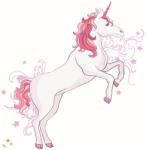 Eosette Stickere decorative - Inorog alb - 65x35 cm