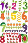 Eosette Sticker educativ, Numere si Grupe de Legume, 60x90 cm