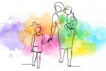 Eosette Mother and Children, Continuous Line, Art Print - eosette - 50,00 RON