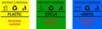 Eosette Autoconte Colectare Selectiva - Plastic, Sticla, Hartie - Set 3 buc - 30x30 cm