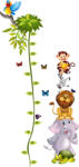 Eosette Sticker Grafic de crestere cu animale si fluturi - masurator inaltime - 90x170 cm