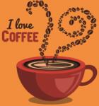 Eosette Autocolant perete - I love coffee - Fundal Portocaliu - eosette - 25,00 RON
