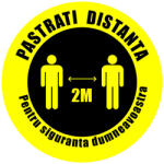 Eosette Set 3 BUC - Stickere Podea - Preventie Coronavirus - Pastrati Distanta - Rotund - diametru 22 cm - eosette - 70,00 RON