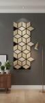  PANOU RIFLAJ DECORATIV CUBIC WOOD - Set 4 Bucati - STEJAR NATUR (2100000066995)