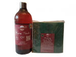 woodworker Kit intretinere mobilier lemn masiv, Prep’N Shine-Pure Teak Oil & Hand Pad’s Medium Abrasive, verde, 1000 ml, interior, exterior, woodworker (Te-Hp-V-01)