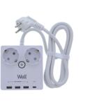 Well 2 Plug + 4 USB 2 m Switch (EXTS-2S2M-PROT/USBC4-WL)