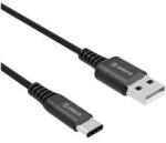 ORICO adatkábel (USB - Type-C, gyorstöltő, 100cm, törésgátló, cipőfűző) FEKETE (73357)