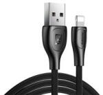 REMAX LESU PRO adatkábel (USB - lightning, 2.1A, gyorstöltő, 100cm, törésgátló) FEKETE (150891)