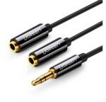 UGREEN audió adapter kábel (elosztó, 2 3.5mm jack aljzat - 3.5mm jack, 25cm) FEKETE
