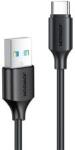 JOYROOM adatkábel (USB - Type-C, 3A, PD gyorstöltő, 25cm) FEKETE (131011)