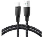 JOYROOM adatkábel (USB - Type-C, 100W, gyorstöltő, 100cm, cipőfüző) FEKETE