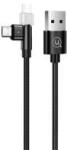 USAMS U60 adatkábel (USB - microUSB, 100cm, forgatható fej, LED jelzés) FEKETE
