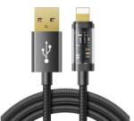 JOYROOM adatkábel (USB - lightning, 2.4A, 20W, PD gyorstöltő, 200cm, cipőfűző) FEKETE