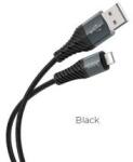 hoco. X38 adatkábel (USB - lightning, 2.4A, gyorstöltő, 100cm, törésgátló) FEKETE (137783)