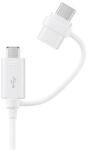 Samsung adatkábel USB - microUSB/Type-C (Type-C csak töltés, 150cm) FEHÉR (79400)