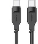 USAMS LITHE SERIES adatkábel (Type-C - Type-C, 100W, PD gyorstöltő, 120cm, LED jelzés) FEKETE