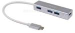 BlackBird BH1201 USB HUB 4in1 elosztó, 20cm Type-C kábel, FEKETE (BH1201) (BH1201)