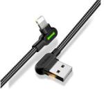 Mcdodo adatkábel (USB - lightning, 2.4A, 120cm, 90 fokos, LED jelzés) FEKETE (25855)