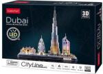 CubicFun 182 db-os 3D puzzle LED világítással - City Line - Dubai (L523) (L523)