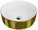 Spectrum Lavoar pe blat Spectrum, Rosina Brushed Gold, rotund, auriu periat-alb (25765) - e-baie