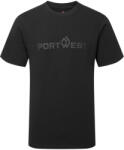 Portwest B198 3D dombornyomott "Portwest" feliratú póló fekete (B198BKRL)