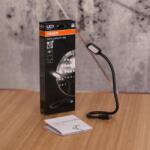 OSRAM Onyx Copilot USB hajlékony LED olvasólámpa, 3200 K melegfehér fény, 20 lumen, USB csatlakozás, 394 mm hosszúság, fekete szilikon, jármű belső világításhoz, ONYX-USB (ONYX-USB)