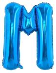  S DEPOT® fólia lufi, M betű, kék, 40 cm