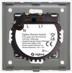 Luxion Intrerupator Simplu cu Variator cu Touch din Sticla si Rama de Aluminiu LUXION protocol Zigbee Alb (LX-ZT-D101A-W)
