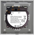 Luxion Intrerupator Simplu cu Variator cu Touch din Sticla LUXION protocol Zigbee Gri (LX-ZT-D101G-GY)