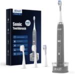 Seago Professzionális Sonic elektromos fogkefe, Adsinio, 4 cserélhető fej, digitális kijelző, hosszú élettartam, szürke