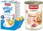 Animonda 12x400g animonda csirke, pulyka & kacsaszív nedves macskatáp+20x15g Milkies snack