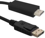 Qoltec DisplayPort v1.2 - HDMI kábel, 4Kx2K, 3m (50437) (50437) (50437)