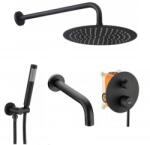 Rea Sistem de dus cu pipa cada si baterie monocomanda Rea Lungo negru mat (5902557341566)