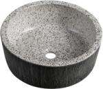 SAPHO - PRIORI pultba szerelhető mosdó, átmérő 41 cm, fehér/szürke PI035 (SH0667)