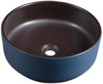 SAPHO - PRIORI pultfelületre helyezhető mosdó, Ø 41 cm, barna/kék PI033 (SH0514)