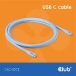 Club 3D Cablu Club 3D - CAC-3003 (USB-C, PD 240W, 20Gbps, 4K60Hz, albastru, M/M, 2m) (CAC-3003)