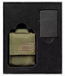 Zippo zöld taktikai tok + fekete crackle öngyújtó készlet
